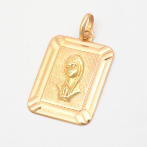 #37594 Medalha N. S. do Rosário de Fatima em Ouro Amarelo 800