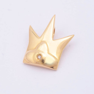 #37780 Pingente Coroa em Ouro Amarelo 18K com 1 Pontos de Diamantes
