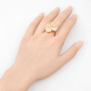 #39633-Anel Flor em Ouro Rosê 18K com 2,22 Quilates de Diamantes