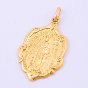 #33652 Medalha N. Sra. Das Graças em Ouro Amarelo 18K