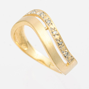 #34132 Anel Vivara em Ouro Amarelo 18K com Diamantes