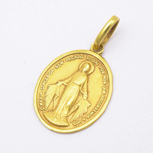 #36422 Medalha N. Sra. Das Graças em Ouro Amarelo 18K