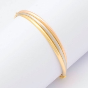 #39185-Pulseira Bracelete em Ouro Amarelo 18k, Ouro Branco 18k, Ouro Rosê 18K (17 cm)