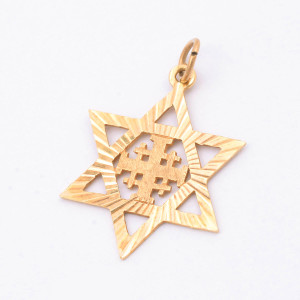 #39836-Pingente Estrela de Davi em Ouro Amarelo 14K