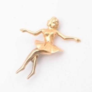 #40644-Broche Bailarina em Ouro Amarelo 18K